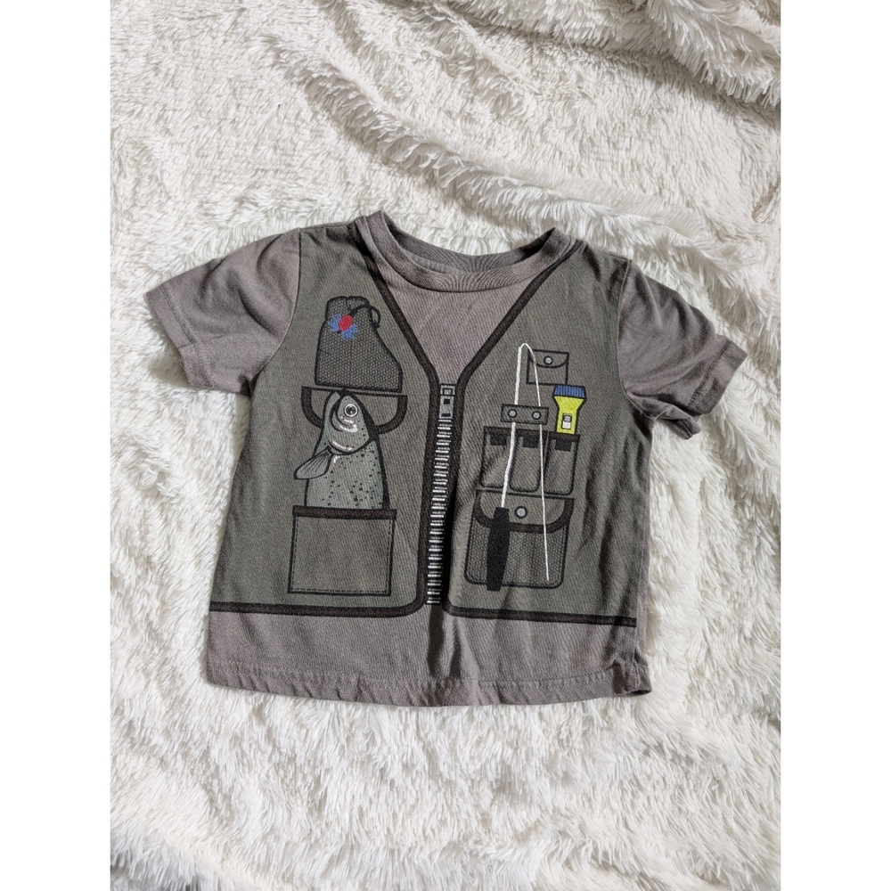 Weeplay Fishing Vest Graphic Short Sleeve T-Shirt Toddler Size 24 Months
